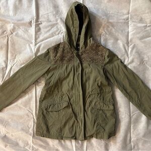 Me Jane Khaki Utility Jacket with Hood